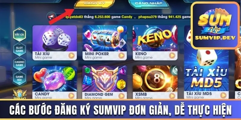 Các bước đăng ký Sumvip đơn giản, dễ thực hiện